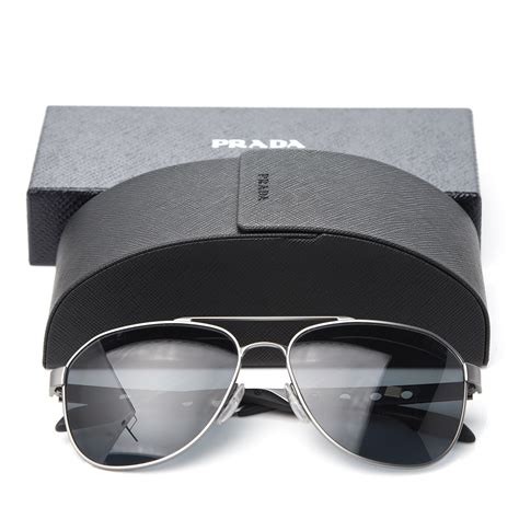 prada silver aviator sunglasses|Prada sunglasses aviator style.